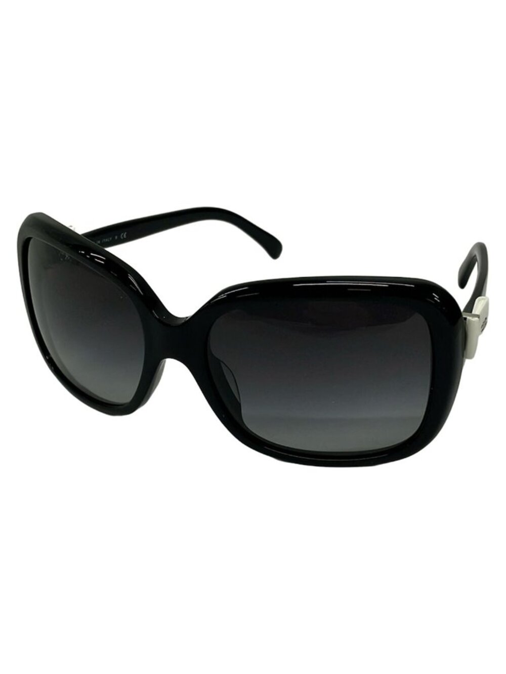 Chanel Sunglasses Black White Ribbon CC Logo Eyewear